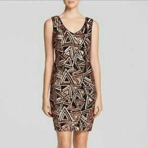 NWOT Lucy Paris Black with Gold Sequins Mini Dress